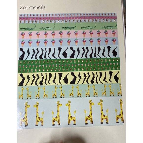 Vintage Scrapbook Stickers & Stencils Book 400 stickers Zoo Birthday - Picture 5 of 15